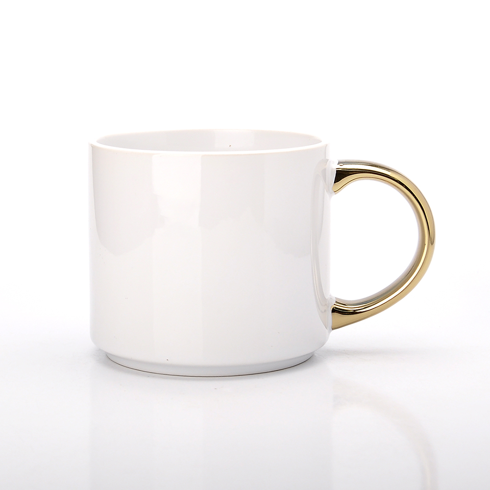 Чашка для сублімації Starbucks BIG з логотипом біла з золотою ручкою 500 мл